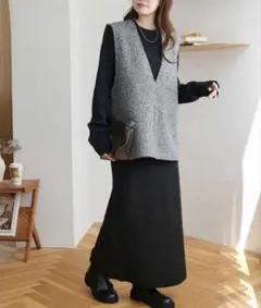 ディスコート　ベスト付きマルチウェイセットアップ　グレー Ｆサイズ　トップス無し