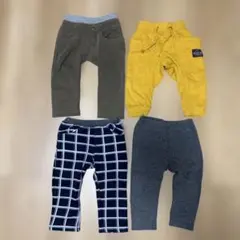 80cm ボトムスセット 4点 カーキ・イエロー・ネイビー・グレー