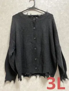 大きいサイズ　ダメージニット　ニットカーディガン　新品