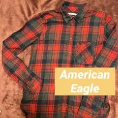 アメリカンイーグル　チェックシャツ　赤　シャツ　トップス　XSのサムネイル