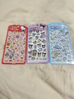 【正規品】キティ　クロミ　シナモンロール　ボンボンドロップシール3枚セット
