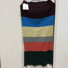 SLYのカラーストライプタイトスカート