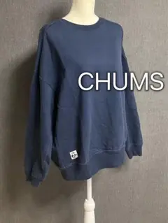 CHUMS チャムス　アウトドア　スウェット　裏起毛　ネイビー　L