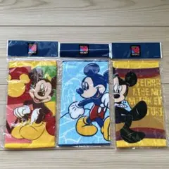 ミッキー・アンリミテッド タオルハンカチ3枚セット【新品】レア