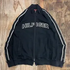 00s トミーヒルフィガー スウェットトラックジャケット ブラック Y2K