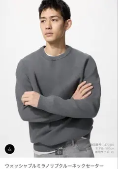 ウォッシャブルミラノリブクルーネックセーター