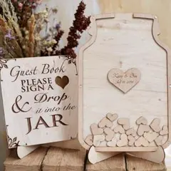 【オーダーメイド】結婚式ゲストブック ハートドロップス メイソンジャー 70名様