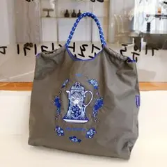 刺繍エコバック　花瓶　トートバッグ　Mサイズのサムネイル