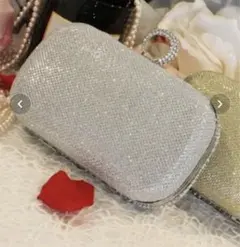 【結婚式/パーティー】2WAYビジュークラッチ＆ショルダーバッグ（チェーン付き）