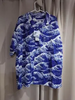 新品 UNIQLO HOKUSAI BLUE アロハシャツ XLのサムネイル