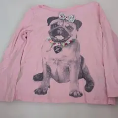 baby GAP パグプリントのピンクトップス