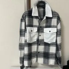 メンズ白x黒色チェック柄ジャケット新品タグ無2,490円送料無料