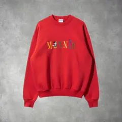 90s MINNIE ミニー 刺繍 スウェット 赤 ミッキー 0-70-890