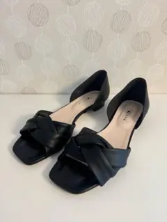 DIANA ブラック フラットシューズ