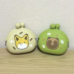 タヌキとキツネ　がま口財布　セット　シリコンのサムネイル