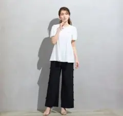 ♥新品♥ M-StyleLuxe コラボクールトリコットリボンイージーパンツ42 