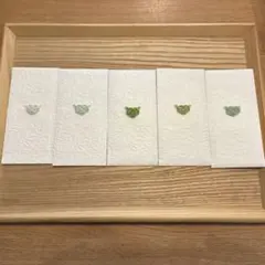 エンボス　ミニポチ袋　グリーン系　5枚セットB