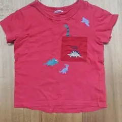 Si-Shu-Non 恐竜柄 半袖Tシャツ 100cm レッドのサムネイル