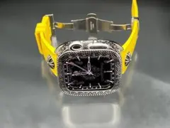 アップルウォッチ メタル ケース イエロー ラバー ベルト