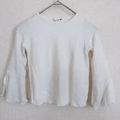 banshes（ブランシェス）白 長袖フレアスリーブ カットソー【110】キッズ