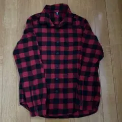 美品 ユニクロ チェックネルシャツ レッド 150