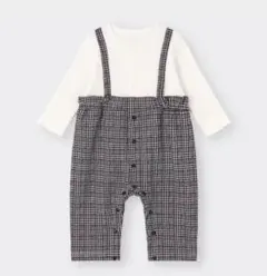 GU BABY(NEWBORN)セパオール(長袖)(チェックサロペット)