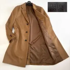 【カシミヤ混】ユニクロ チェスターコート 近年モデル シングル L ブラウン系