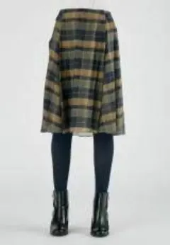 HUMAN WOMAN シルク混チェックスカートのサムネイル