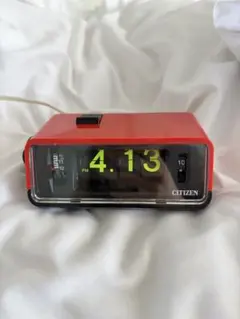 CITIZEN パタパタ時計 レッド レトロ 置時計【ジャンク品】