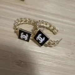 新品　フープピアス　ロゴピアス　CC