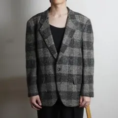 GLOBALIST チェック柄シングルテーラードジャケット グレー/UW124