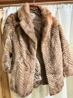 Excellent Fur パステルミンク 逆毛衿 ファーコート シェブロン - メルカリ