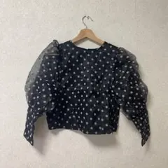 【新品タグ付き】NICE CLAUP(ナイスクラップ) ドットシアーブラウス