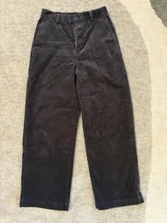 【美品】無印良品　ストレッチ　コーデュロイ　ワイドパンツ　ネイビー