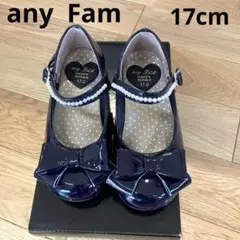 any FAM エニィファム フォーマルシューズ 17cm ネイビー リボン