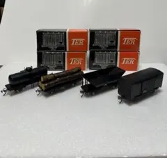 エンドウ TER HOゲージ 2軸貨車 4両セット 当時物オリジナル元箱付のサムネイル
