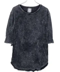 Y2Kオピウム系グランジDIVINER ケミカルウォッシュ 五分袖 Tシャツ L