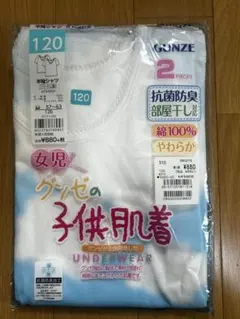 ★新品★120 グンゼ 肌着 半袖 女児 2枚セット 綿100%