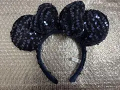 ネイビー スパンコール ミニー カチューシャ