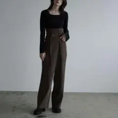 CLANE クラネ ウエストベルトコーデュロイパンツ ブラウン M