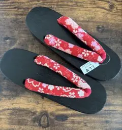 【未使用】下駄　花柄　草履 LLサイズ 24.0〜25.5cm