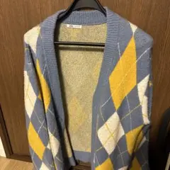 ZARA アーガイル柄カーディガン Lサイズ