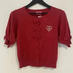 ベイビーザスターズシャインブライト Lovely Heartカーディガン エンジのサムネイル