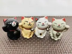 招き猫 置物 4体セット 陶器製 伊勢神宮のサムネイル