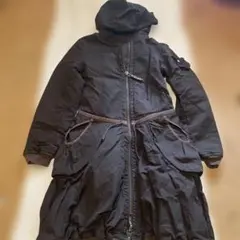 マリテフランソワジルボー フード付きブラックロングコート