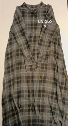 UNIQLO グレー系チェック ワンピースS