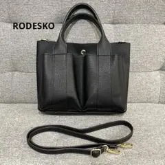 RODESKO ロデスコ プチダブルポケット トートバッグ 2way 黒