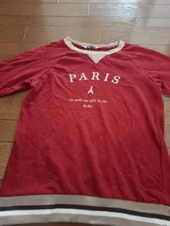 ベベBeBe150センチスウェットトレーナーくすみレッド女の子美品