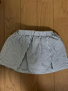 ギンガムチェック パンツ 黒白 キッズ 子供服