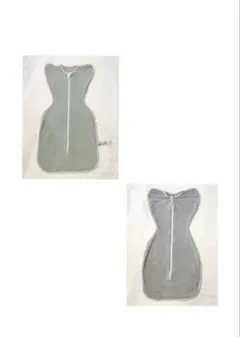 【匿名発送】ベビースワドルMサイズグリーン　グレー２枚セット